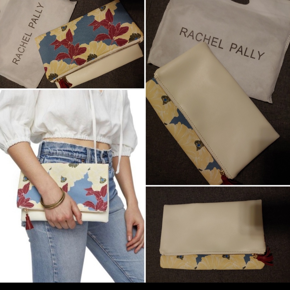 Reversible Rachel Pally Clutch-off white floral